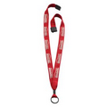 3/4" Cotton Lanyard with Metal Crimp/ Split Ring & Convenience Release